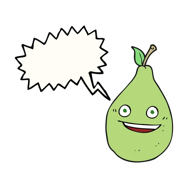 Speech bubble cartoon pear — Stock Vector