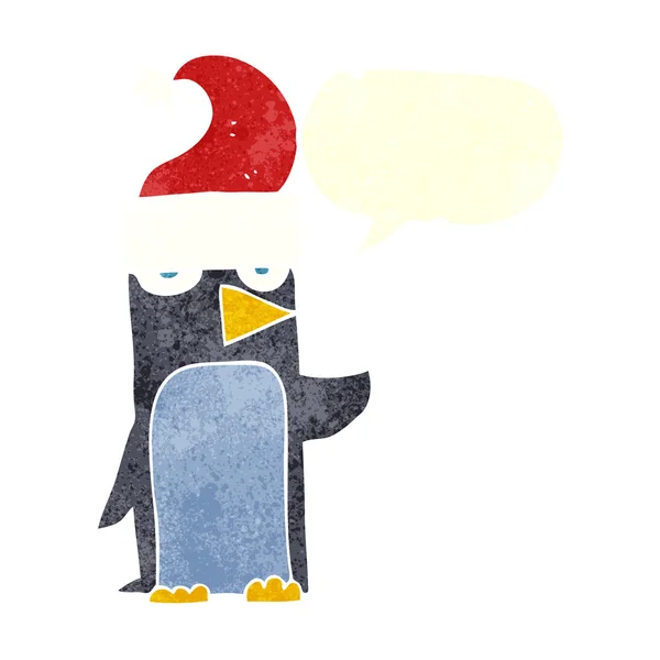 Freehand retro cartoon penguin in — Stock Vector