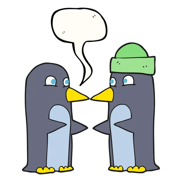 Sprechblase Cartoon-Pinguine — Stockvektor