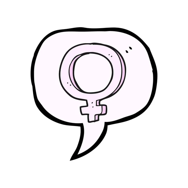 Speech bubble cartoon female symbol — Stock Vector