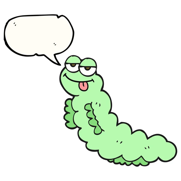 Toespraak bubble cartoon caterpillar — Stockvector