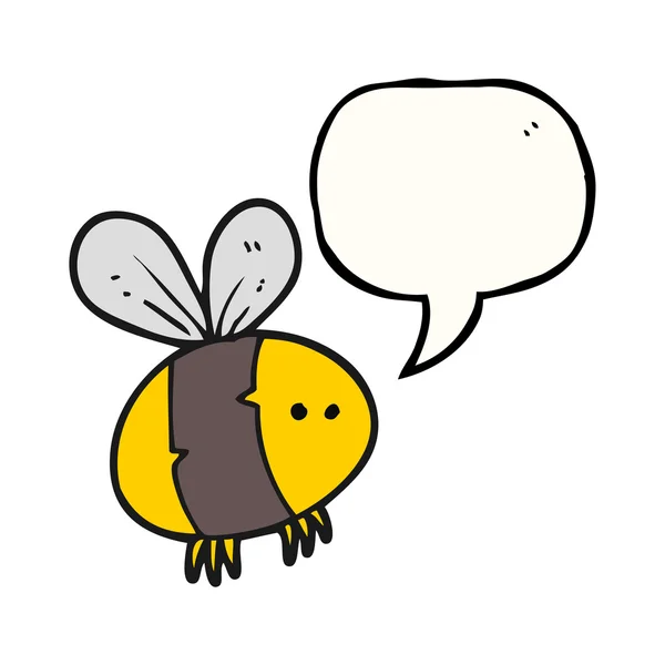 Мовна бульбашка мультяшна бджола — стоковий вектор