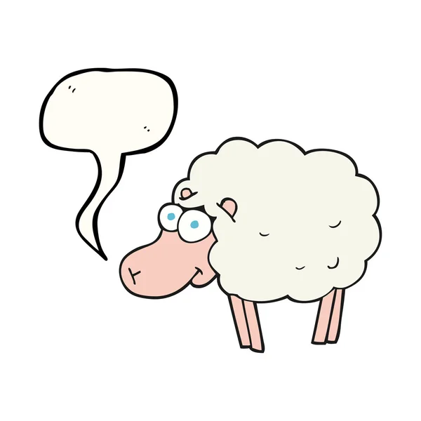 有趣的演讲泡沫卡通羊 — 图库矢量图片