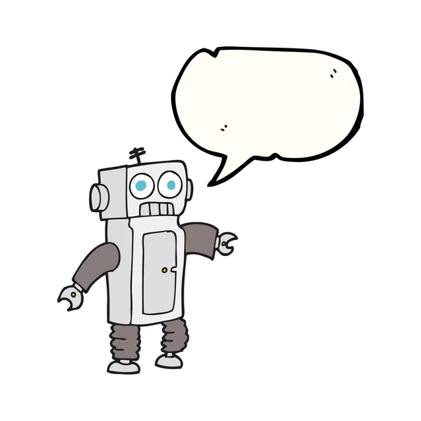 Voz burbuja robot de dibujos animados — Vector de stock