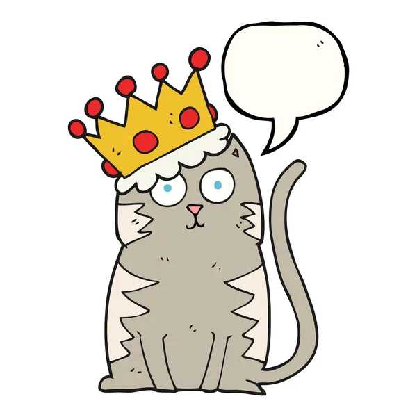 Мультяшный кот с короной — стоковый вектор