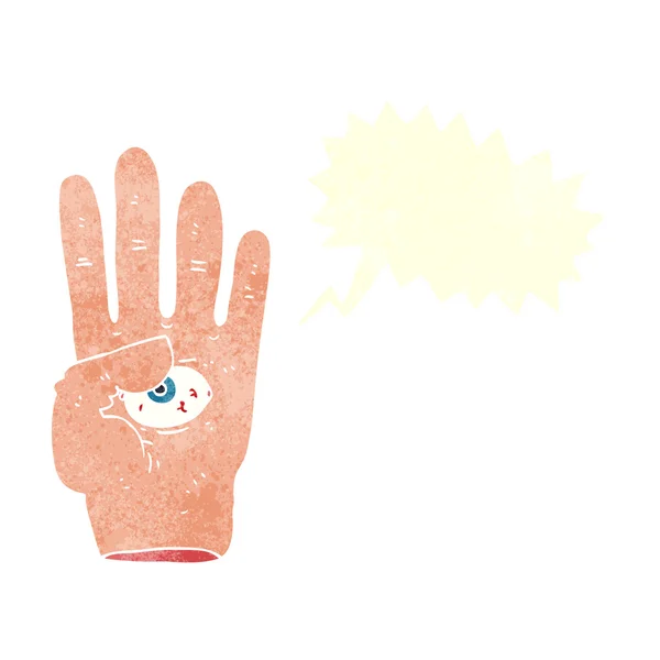 Cartoon hand met ogen — Stockvector