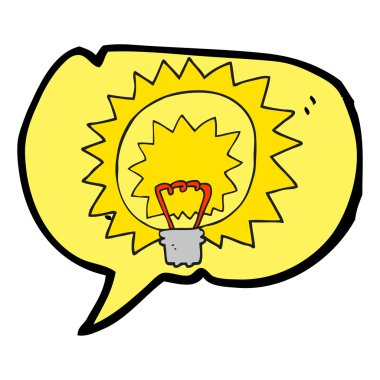 konuşma kabarcık karikatür ampul