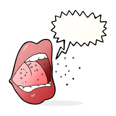 çizgi film hapşıran ağız ile konuşma kabarcığı