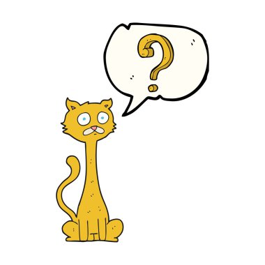 konuşma kabarcık karikatür meraklı kedi