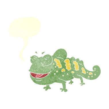 FreeHand retro karikatür bukalemun