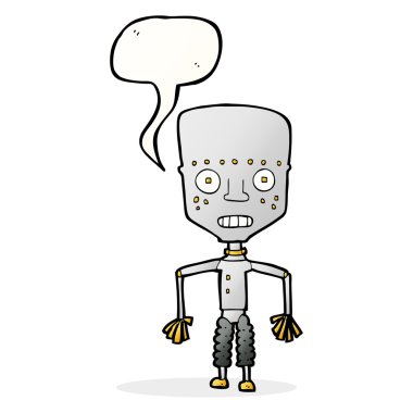 Konuşma baloncuklu komik robot.