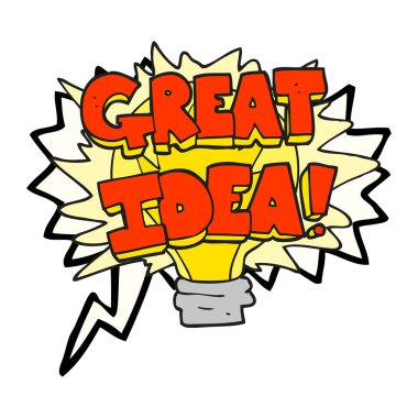 konuşma balonu çizgi film harika fikir ampul simgesi