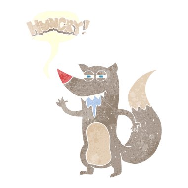 FreeHand retro karikatür aç kurt