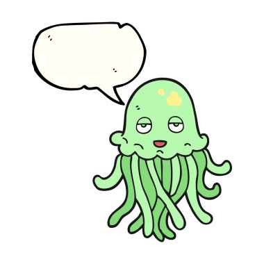 konuşma kabarcık karikatür ahtapot