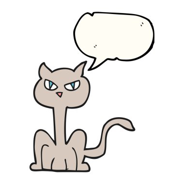 konuşma kabarcık karikatür kızgın kedi