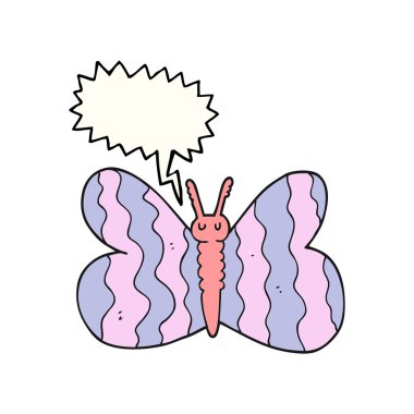 konuşma kabarcık karikatür kelebek