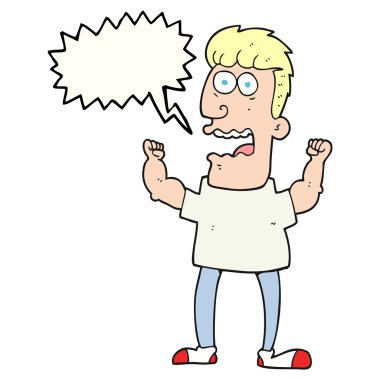 adam konuşma kabarcık karikatür vurguladı