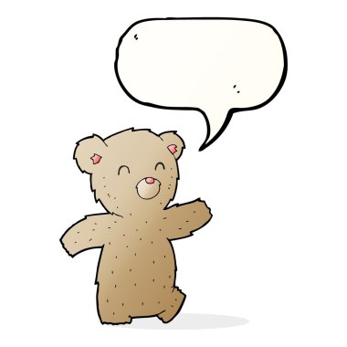 Konuşma baloncuklu çizgi film ayısı