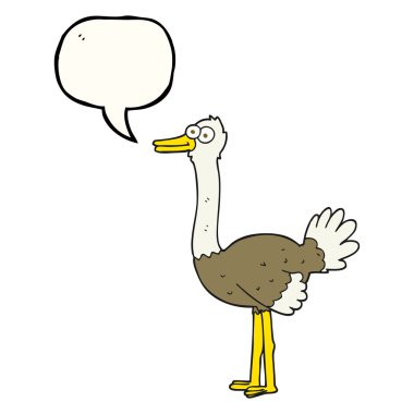 konuşma kabarcık karikatür devekuşu