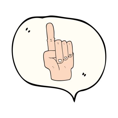 konuşma balonu karikatür işaret eden bir ele