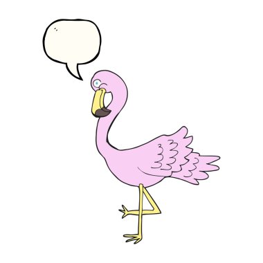 konuşma kabarcık karikatür flamingo