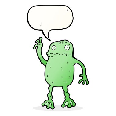 karikatür kurbağa ile konuşma balonu