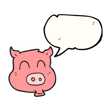 konuşma kabarcık karikatür domuz