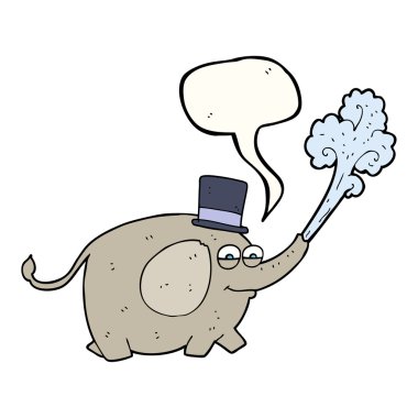 konuşma balonu çizgi film fil su oyuncak