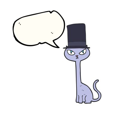 konuşma kabarcık karikatür havalı kedi