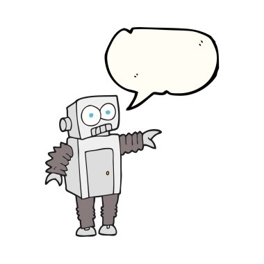 konuşma kabarcık karikatür robot