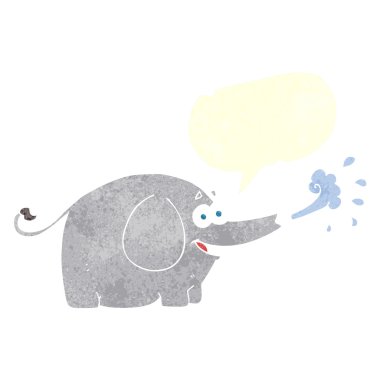 oyuncak freehand retro çizgi fil 