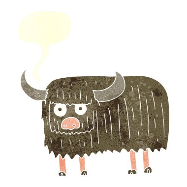 FreeHand retro karikatür kıllı inek