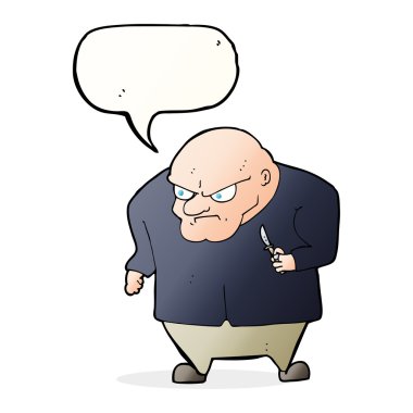 Konuşma balonlu kötü adam çizgi filmi