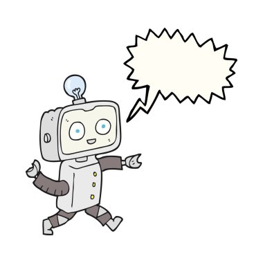 konuşma kabarcık karikatür robot