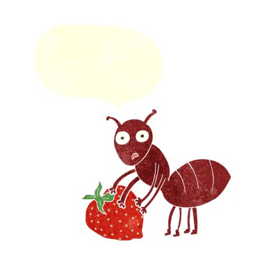 FreeHand retro karikatür karınca ile 