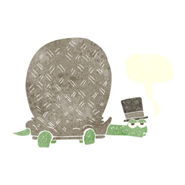 FreeHand retro karikatür kaplumbağa