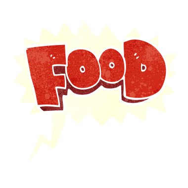 FreeHand retro karikatür kelime gıda