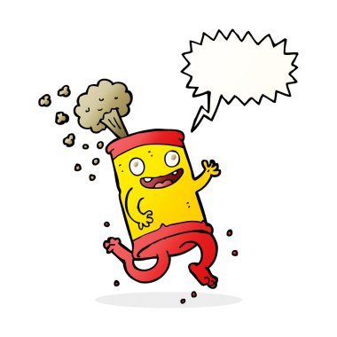 Konuşma baloncuklu karikatür çılgın soda kutusu