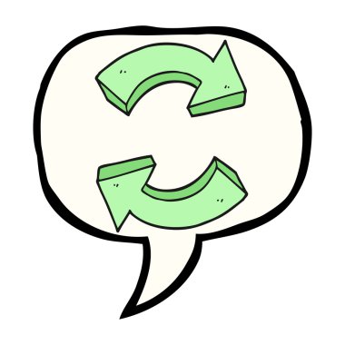 konuşma balonu çizgi film geri dönüşüm okları