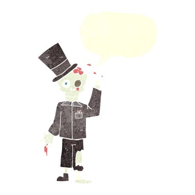 Retro karikatür işadamı içinde parçalanmış 