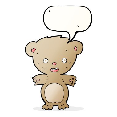 Konuşma baloncuklu çizgi film ayısı