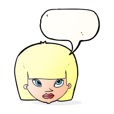 karikatür rahatsız kadınla konuşma balonu