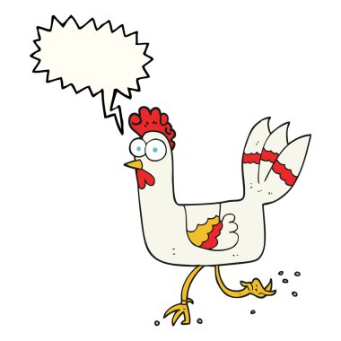 konuşma kabarcık karikatür tavuk çalışan