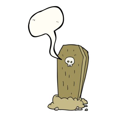 konuşma balonu çizgi film ürkütücü tabut