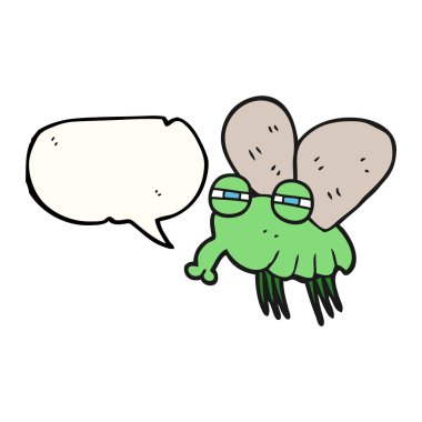 konuşma kabarcık karikatür sinek