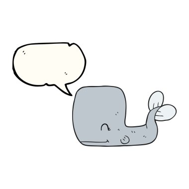 konuşma kabarcık karikatür mutlu balina