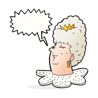 Konuşma baloncuğu ile çizgi film kraliçesi kafası
