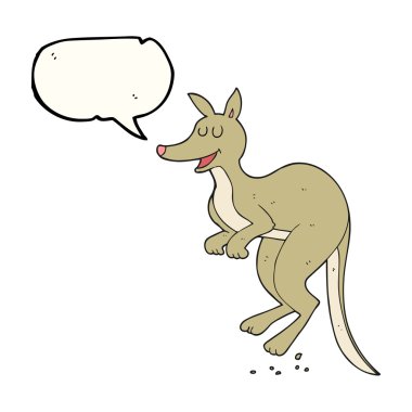 konuşma kabarcık karikatür kanguru