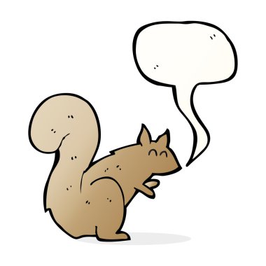 Konuşma balonlu bir sincap.