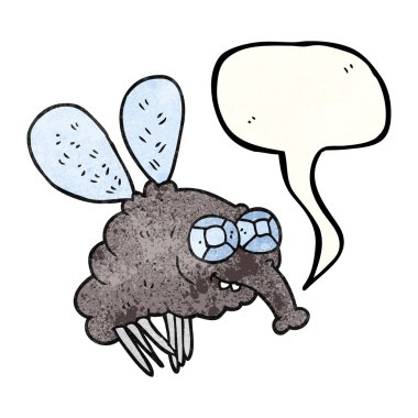 konuşma balonu dokulu karikatür sinek